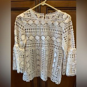 Crochet bell sleeve top
